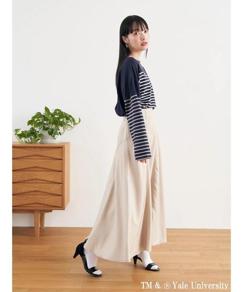 earth music&ecology(アースミュージックアンドエコロジー)の「別注 YALE クレイジー前後2WAYTシャツ(Tシャツ/カットソー・レディース・チャコールグレー/ネイビー/オフホワイト・FREE)」の15枚目の写真