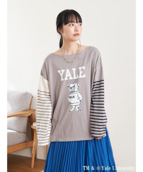 earth music&ecology(アースミュージックアンドエコロジー)の「別注 YALE クレイジー前後2WAYTシャツ(Tシャツ/カットソー・レディース・チャコールグレー/ネイビー/オフホワイト・FREE)」の16枚目の写真