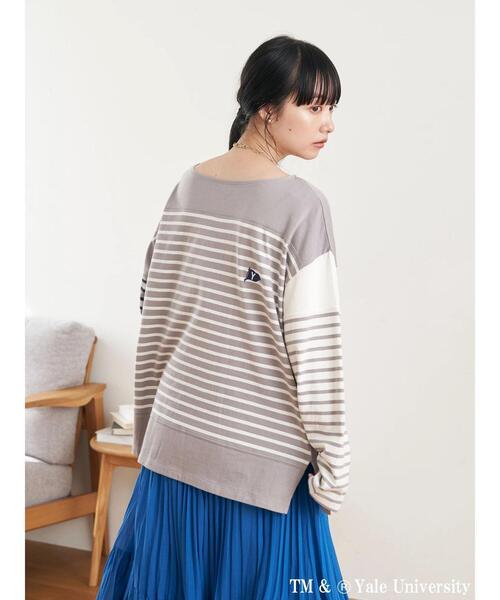 earth music&ecology(アースミュージックアンドエコロジー)の「別注 YALE クレイジー前後2WAYTシャツ(Tシャツ/カットソー・レディース・チャコールグレー/ネイビー/オフホワイト・FREE)」の18枚目の写真