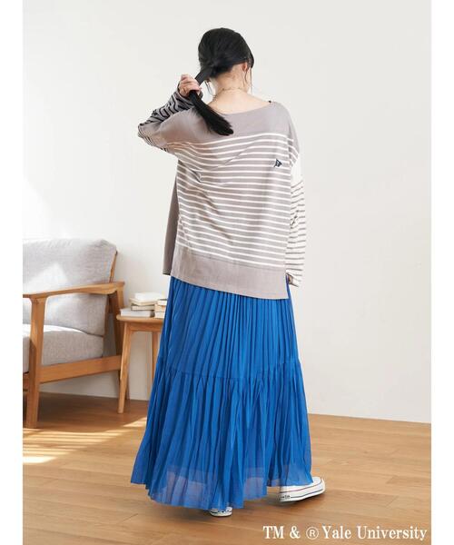 earth music&ecology(アースミュージックアンドエコロジー)の「別注 YALE クレイジー前後2WAYTシャツ(Tシャツ/カットソー・レディース・チャコールグレー/ネイビー/オフホワイト・FREE)」の21枚目の写真