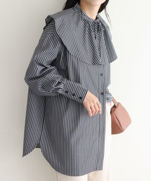 DISCOAT（ディスコート）の「【WEB限定】2WAYストライプラッフルカラーブラウス（シャツ/ブラウス）」