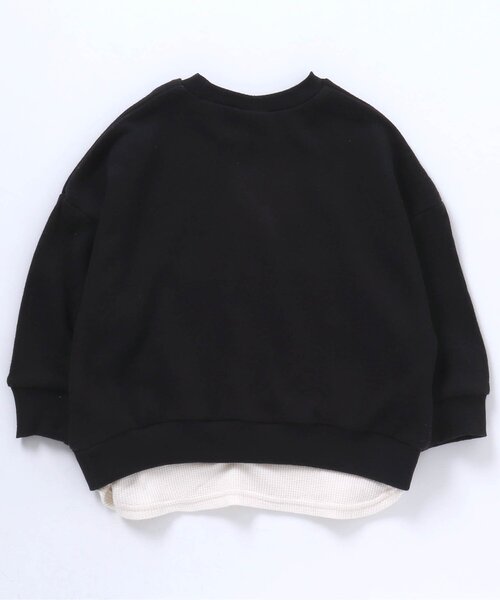 BREEZE（ブリーズ）の「レイヤード風トレーナー（スウェット・キッズ・イエロー/パープル/ブルー/サックスブルー/オレンジ/ブラック/ピンク/レインボー/グリーン・110/130/80/100/120/140/90）」の12枚目の写真