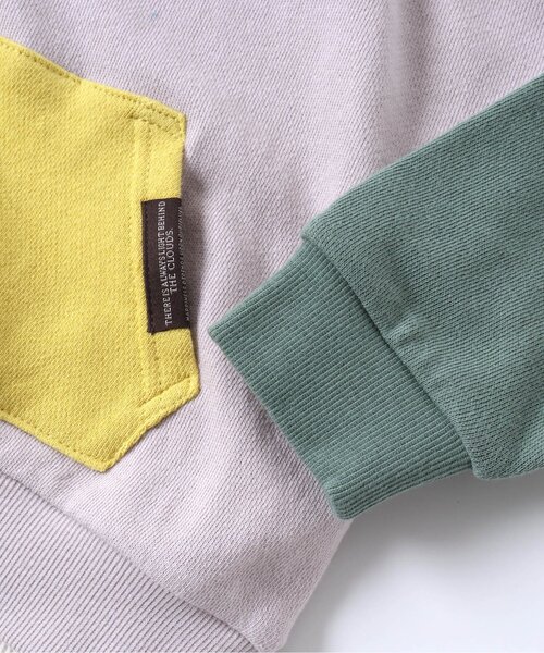 BREEZE（ブリーズ）の「レイヤード風トレーナー（スウェット・キッズ・イエロー/パープル/ブルー/サックスブルー/オレンジ/ブラック/ピンク/レインボー/グリーン・110/130/80/100/120/140/90）」の16枚目の写真