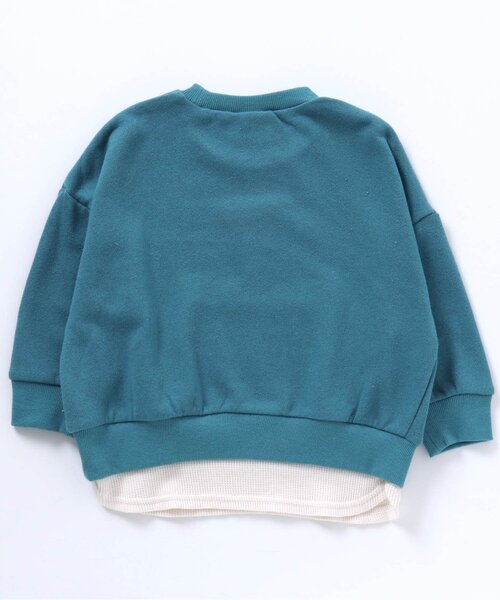 BREEZE（ブリーズ）の「レイヤード風トレーナー（スウェット・キッズ・イエロー/パープル/ブルー/サックスブルー/オレンジ/ブラック/ピンク/レインボー/グリーン・110/130/80/100/120/140/90）」の21枚目の写真