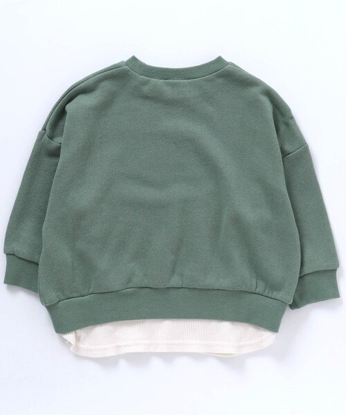 BREEZE（ブリーズ）の「レイヤード風トレーナー（スウェット・キッズ・イエロー/パープル/ブルー/サックスブルー/オレンジ/ブラック/ピンク/レインボー/グリーン・110/130/80/100/120/140/90）」の22枚目の写真