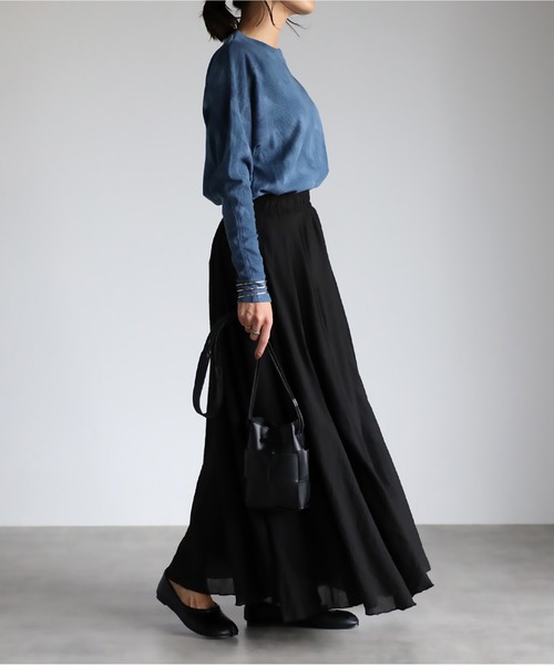 mi via loca（ミヴィアロカ）の「ワッフルタイダイ染クルーネックトップス（Tシャツ/カットソー・レディース・ネイビー/スミクロ・FREE）」の17枚目の写真