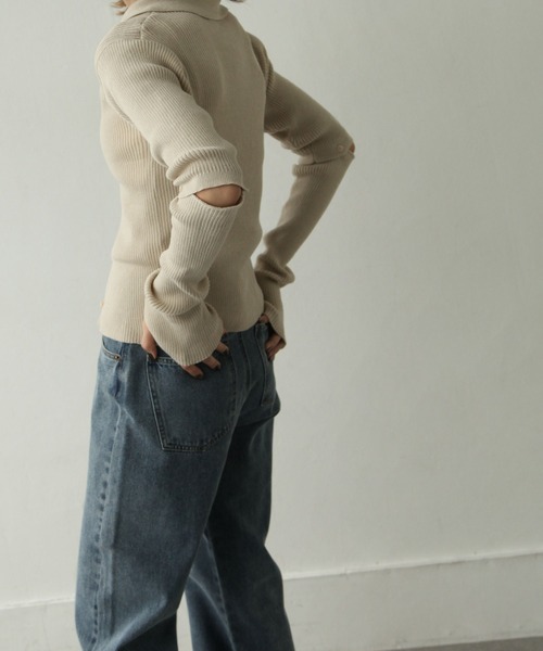 Chillfar（チルファー）の「襟付きアームウォーマーカーデ（カーディガン/ボレロ・レディース・チャコール/グリーン/グレイッシュベージュ/アイボリー・FREE）」の9枚目の写真