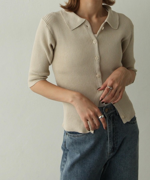 Chillfar（チルファー）の「襟付きアームウォーマーカーデ（カーディガン/ボレロ・レディース・チャコール/グリーン/グレイッシュベージュ/アイボリー・FREE）」の15枚目の写真