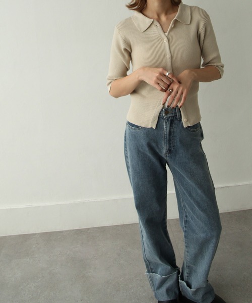 Chillfar（チルファー）の「襟付きアームウォーマーカーデ（カーディガン/ボレロ・レディース・チャコール/グリーン/グレイッシュベージュ/アイボリー・FREE）」の20枚目の写真