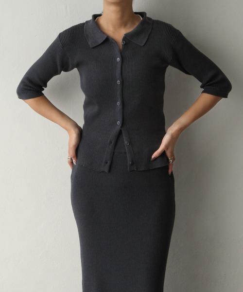 Chillfar（チルファー）の「襟付きアームウォーマーカーデ（カーディガン/ボレロ・レディース・チャコール/グリーン/グレイッシュベージュ/アイボリー・FREE）」の6枚目の写真