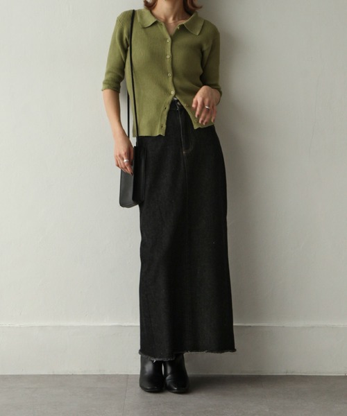 Chillfar（チルファー）の「襟付きアームウォーマーカーデ（カーディガン/ボレロ・レディース・チャコール/グリーン/グレイッシュベージュ/アイボリー・FREE）」の14枚目の写真