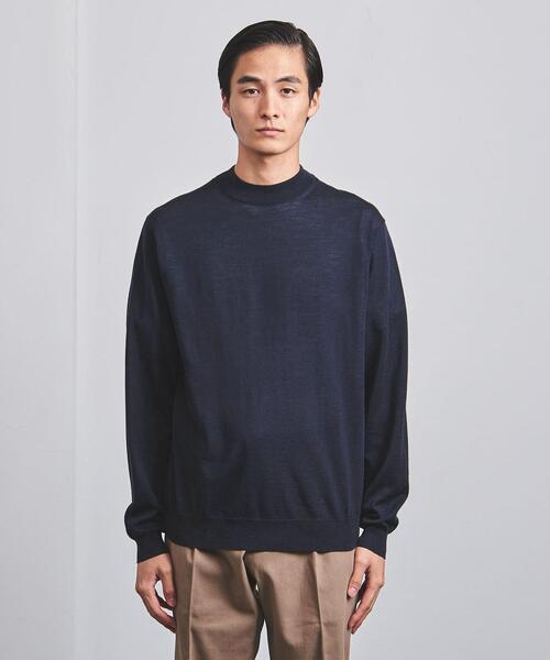 ★新品未使用 UNITED ARROWS モックネック ネイビー　Lサイズ UNITED ARROWS（ユナイテッドアローズ）の「モックネック ニット