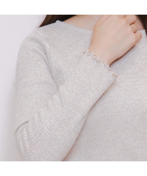 flower(フラワー)の「グリッターリボンロングスリーブ(ニット/セーター・レディース・グレー/シルバー・FREE)」の21枚目の写真