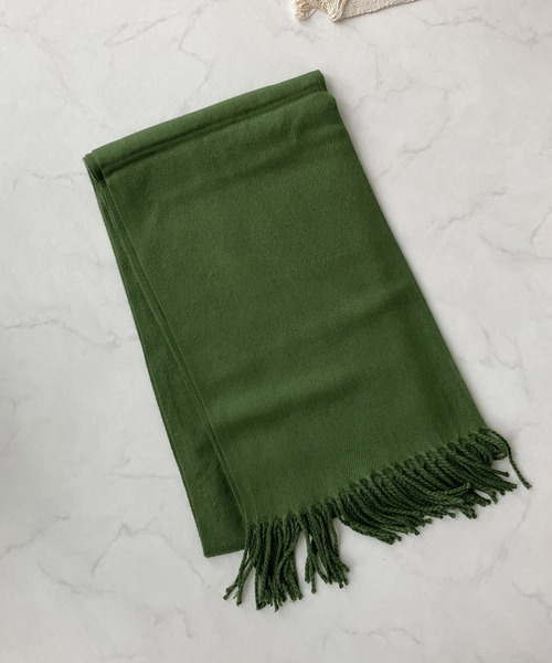 AS KNOW AS plus（アズノゥアズプラス）の「〇ふわり大判ストール　【2023AWアイテム】（ストール/ショール・レディース・グリーン/オレンジ/カーキ/ブルー/ブラック/ピンク/イエロー/グレー/アイボリー/ライトグレー/グレイッシュベージュ/チャコールグレー/ライトベージュ・FREE）」の18枚目の写真