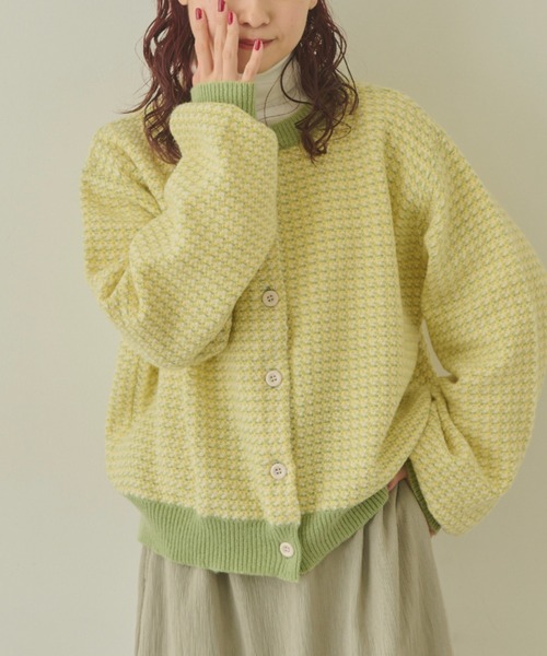 MERLOT（メルロー）の「2way配色リンクスカーディガン（カーディガン/ボレロ・レディース・ネイビー/グリーン/レッド・FREE）」の2枚目の写真