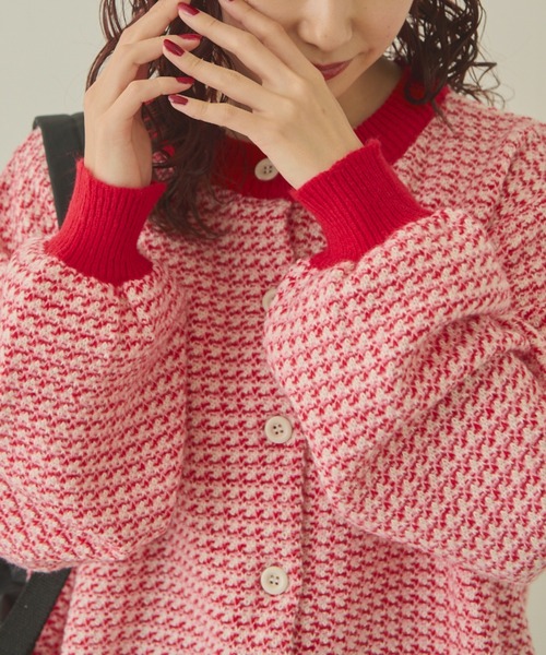 MERLOT（メルロー）の「2way配色リンクスカーディガン（カーディガン/ボレロ・レディース・ネイビー/グリーン/レッド・FREE）」の6枚目の写真