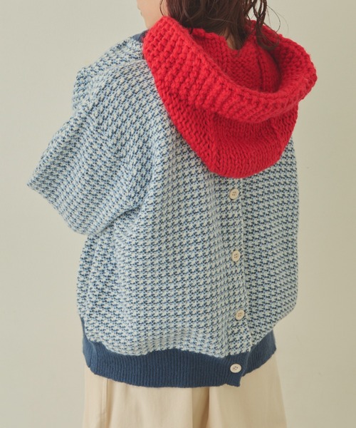 MERLOT（メルロー）の「2way配色リンクスカーディガン（カーディガン/ボレロ・レディース・ネイビー/グリーン/レッド・FREE）」の5枚目の写真