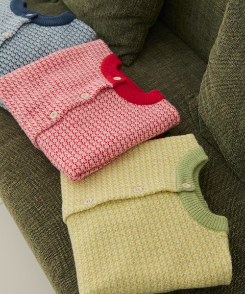 MERLOT（メルロー）の「2way配色リンクスカーディガン（カーディガン/ボレロ・レディース・ネイビー/グリーン/レッド・FREE）」の4枚目の写真