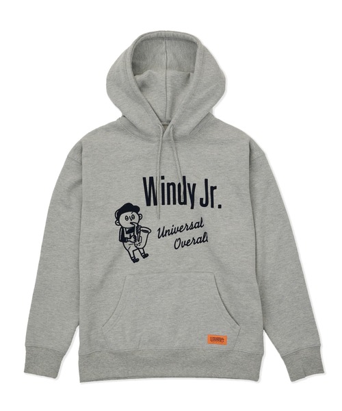 UNIVERSAL OVERALL（ユニバーサルオーバーオール）の「スウェットフーディー【SWEAT HOODIE_WINDYJr】（パーカー・レディース・ブラック/ヘザーグレー/ダークネイビー・M/L/S）」の3枚目の写真