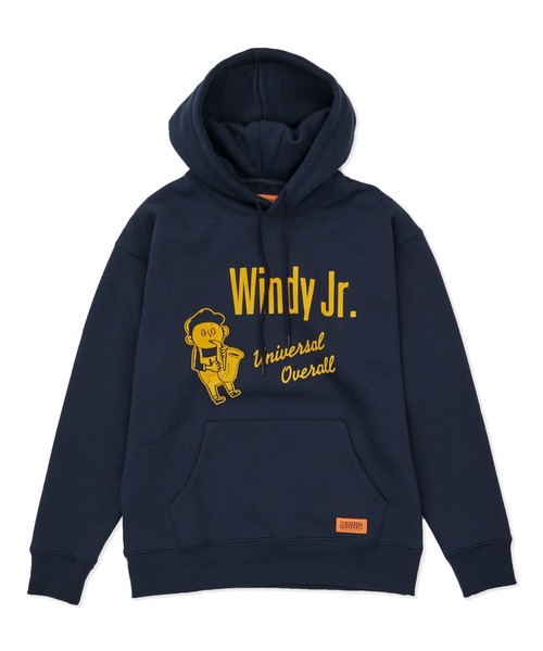 UNIVERSAL OVERALL（ユニバーサルオーバーオール）の「スウェットフーディー【SWEAT HOODIE_WINDYJr】（パーカー・レディース・ブラック/ヘザーグレー/ダークネイビー・M/L/S）」の11枚目の写真