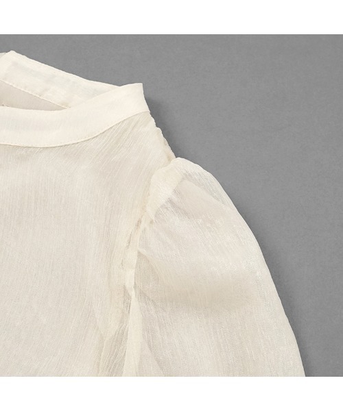 flower（フラワー）の「グロッシアーリボンブラウス2（シャツ/ブラウス・レディース・アイボリー/ブラウン/グレー・FREE）」の6枚目の写真