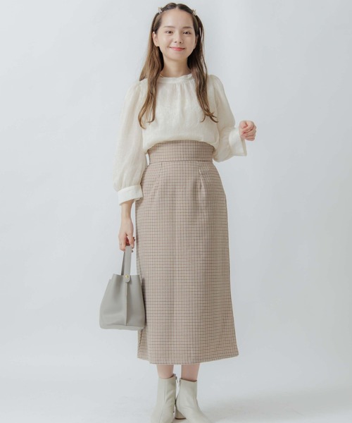 flower（フラワー）の「グロッシアーリボンブラウス2（シャツ/ブラウス・レディース・アイボリー/ブラウン/グレー・FREE）」の8枚目の写真