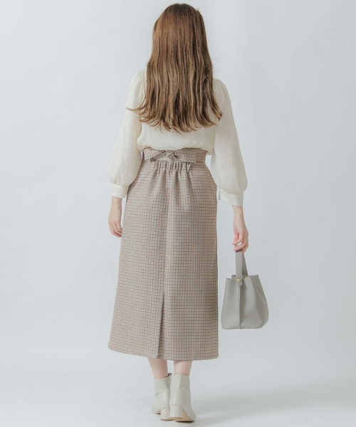 flower（フラワー）の「グロッシアーリボンブラウス2（シャツ/ブラウス・レディース・アイボリー/ブラウン/グレー・FREE）」の4枚目の写真