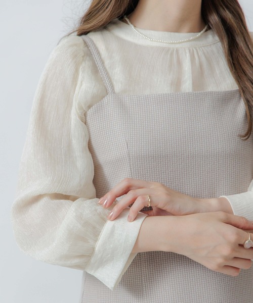 flower（フラワー）の「グロッシアーリボンブラウス2（シャツ/ブラウス・レディース・アイボリー/ブラウン/グレー・FREE）」の14枚目の写真