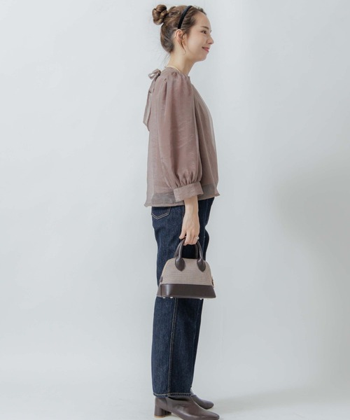 flower（フラワー）の「グロッシアーリボンブラウス2（シャツ/ブラウス・レディース・アイボリー/ブラウン/グレー・FREE）」の19枚目の写真