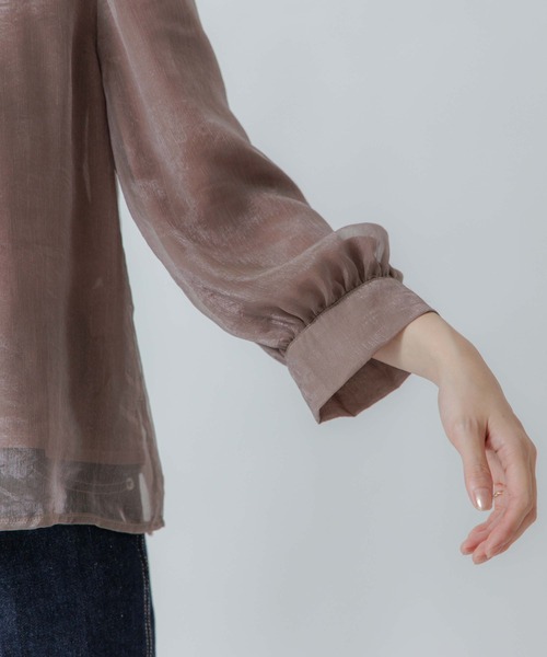 flower（フラワー）の「グロッシアーリボンブラウス2（シャツ/ブラウス・レディース・アイボリー/ブラウン/グレー・FREE）」の10枚目の写真