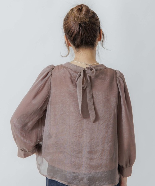 flower（フラワー）の「グロッシアーリボンブラウス2（シャツ/ブラウス・レディース・アイボリー/ブラウン/グレー・FREE）」の15枚目の写真