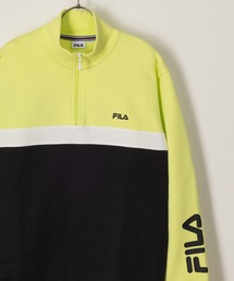 【FILA/フィラ】ワンポイント刺繍切替ハーフジップスウェット/裏起毛