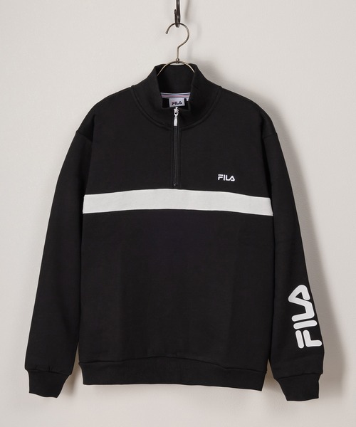 FILA（フィラ）の「【FILA/フィラ】ワンポイント刺繍切替ハーフジップスウェット/裏起毛（スウェット・レディース・ブルー/グレー/ブラック/イエロー・M/L/XL）」の14枚目の写真