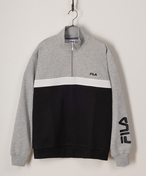 FILA（フィラ）の「【FILA/フィラ】ワンポイント刺繍切替ハーフジップスウェット/裏起毛（スウェット・レディース・ブルー/グレー/ブラック/イエロー・M/L/XL）」の12枚目の写真