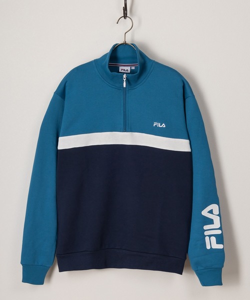FILA（フィラ）の「【FILA/フィラ】ワンポイント刺繍切替ハーフジップスウェット/裏起毛（スウェット・レディース・ブルー/グレー/ブラック/イエロー・M/L/XL）」の8枚目の写真