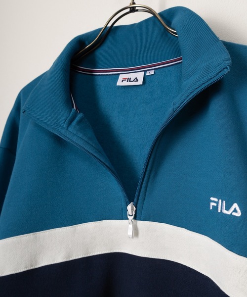 FILA（フィラ）の「【FILA/フィラ】ワンポイント刺繍切替ハーフジップスウェット/裏起毛（スウェット・レディース・ブルー/グレー/ブラック/イエロー・M/L/XL）」の10枚目の写真