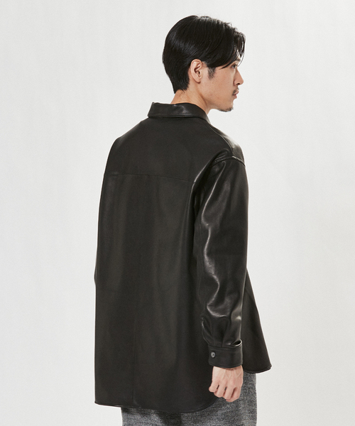 【上品◎】Edifice La boucle シャツジャケット セール】【LA BOUCLE / ラブークル】ネイキッド ラム レザー