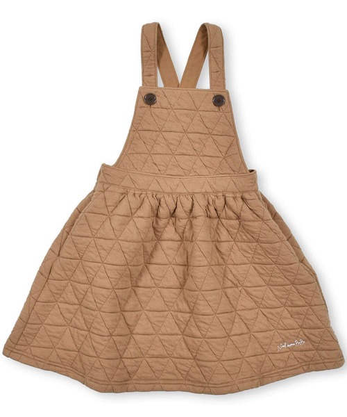 Noeil aime BeBe（ノイユエイムベベ）の「NoeilaimeBeBe/キルティングシームポケットジャンパースカート(90~130cm)（ジャンパースカート・キッズ・グリーン/ライトブラウン・100/110/90/120/130）」の2枚目の写真