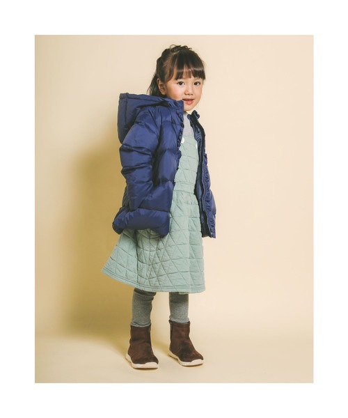 Noeil aime BeBe（ノイユエイムベベ）の「NoeilaimeBeBe/キルティングシームポケットジャンパースカート(90~130cm)（ジャンパースカート・キッズ・グリーン/ライトブラウン・100/110/90/120/130）」の12枚目の写真
