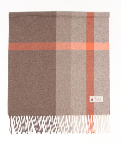 ADAM ET ROPE'(アダムエロペ)の「無染色 ピュアカシミヤ マフラー/ユニセックス(マフラー・メンズ・ブラウン/オフホワイト/ブラウン系その他3・FREE)」の3枚目の写真