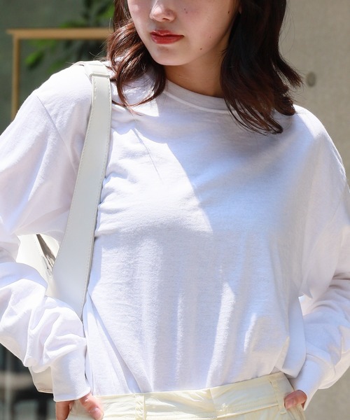 JERZEES（ジャージーズ）の「JERZEES/ジャージーズ DRI-POWER 5.4oz ロングスリーブシャツ クルーネック ロンT ビッグシルエットカットソー 無地T 長袖Tシャツ（Tシャツ/カットソー・メンズ・ネイビー/ホワイト/ブラック/グレイッシュベージュ/ダークグリーン/アッシュグレー・L/M/XL/S）」の8枚目の写真