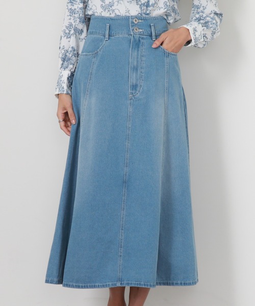 Cheek（チーク）の「デニムフレアスカート（デニムスカート・レディース・ネイビー/ブルー・SMALL/MEDIUM）」の15枚目の写真