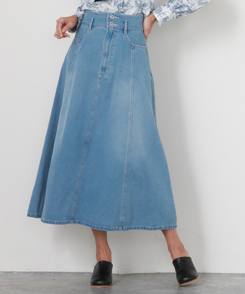 Cheek（チーク）の「デニムフレアスカート（デニムスカート・レディース・ネイビー/ブルー・SMALL/MEDIUM）」の22枚目の写真