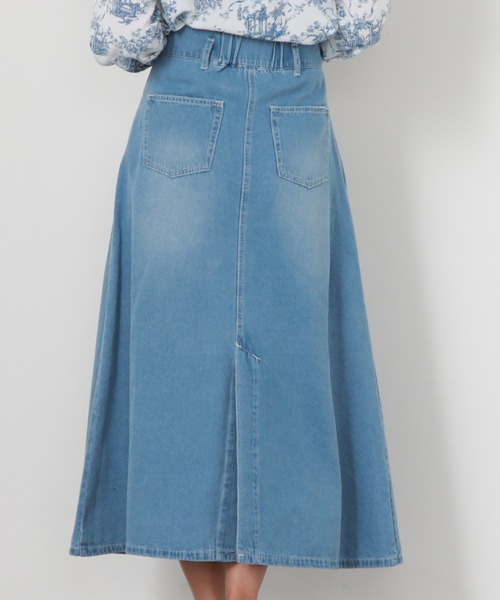 Cheek（チーク）の「デニムフレアスカート（デニムスカート・レディース・ネイビー/ブルー・SMALL/MEDIUM）」の4枚目の写真