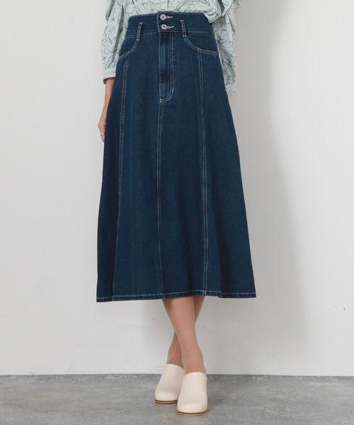 Cheek（チーク）の「デニムフレアスカート（デニムスカート・レディース・ネイビー/ブルー・SMALL/MEDIUM）」の7枚目の写真