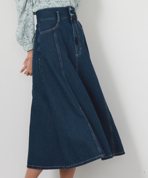 Cheek（チーク）の「デニムフレアスカート（デニムスカート・レディース・ネイビー/ブルー・SMALL/MEDIUM）」の16枚目の写真