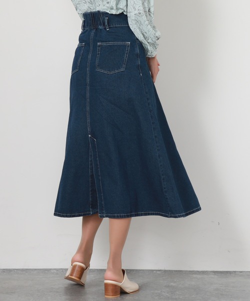 Cheek（チーク）の「デニムフレアスカート（デニムスカート・レディース・ネイビー/ブルー・SMALL/MEDIUM）」の5枚目の写真