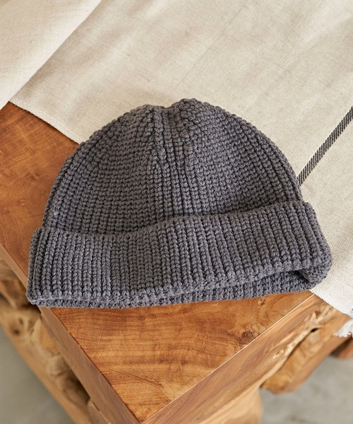 Mighty Shine(マイティシャイン)の「MIGHTY SHINE(マイティシャイン) RIB KNIT WATCH CAP/1224004(ニットキャップ/ビーニー・メンズ・ブラック/グレー/ベージュ/グリーン・F)」の3枚目の写真