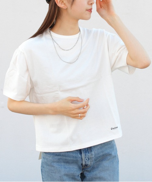 ORCIVAL(オーシバル)の「ORCIVAL/オーシバル 40/2 ギャザーショートスリーブクルーネックプルオーバー GATHER SHORTSLEEVE CREWNECK PULLOVER OR-C0231 GJR(Tシャツ/カットソー・レディース・イエロー/ホワイト/ブラック・1)」の3枚目の写真