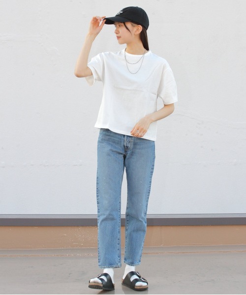ORCIVAL(オーシバル)の「ORCIVAL/オーシバル 40/2 ギャザーショートスリーブクルーネックプルオーバー GATHER SHORTSLEEVE CREWNECK PULLOVER OR-C0231 GJR(Tシャツ/カットソー・レディース・イエロー/ホワイト/ブラック・1)」の8枚目の写真